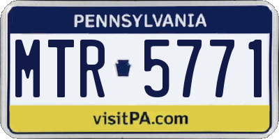 PA license plate MTR5771