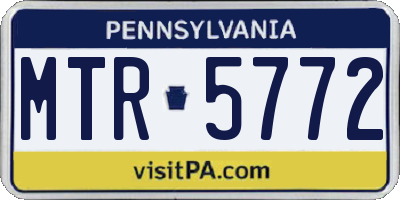 PA license plate MTR5772