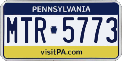 PA license plate MTR5773