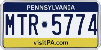 PA license plate MTR5774