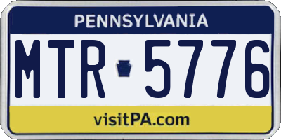 PA license plate MTR5776