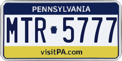 PA license plate MTR5777