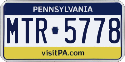 PA license plate MTR5778