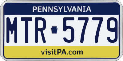 PA license plate MTR5779