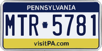 PA license plate MTR5781