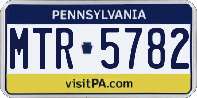 PA license plate MTR5782