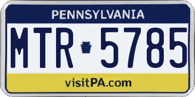 PA license plate MTR5785