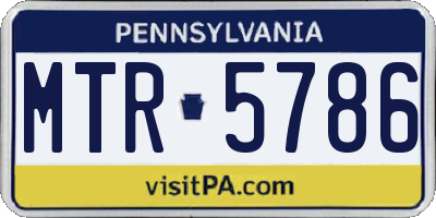 PA license plate MTR5786