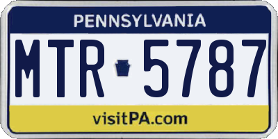 PA license plate MTR5787