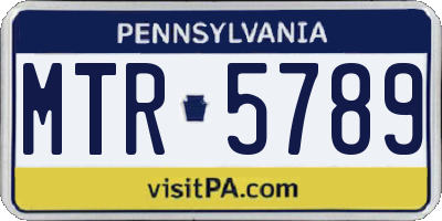 PA license plate MTR5789