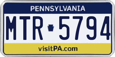 PA license plate MTR5794