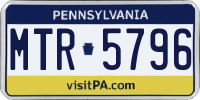 PA license plate MTR5796
