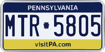 PA license plate MTR5805