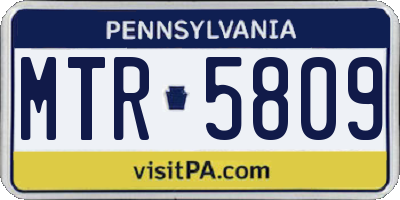 PA license plate MTR5809