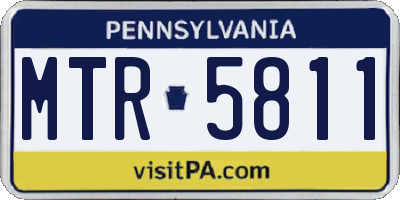 PA license plate MTR5811