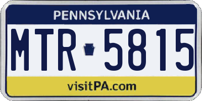 PA license plate MTR5815