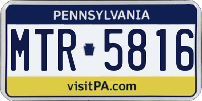 PA license plate MTR5816
