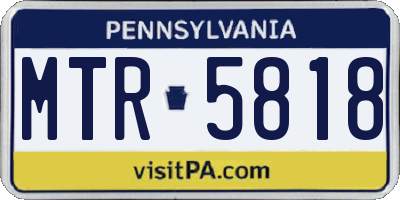 PA license plate MTR5818