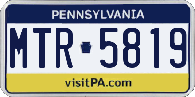 PA license plate MTR5819