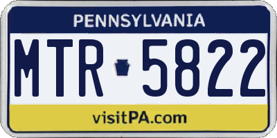 PA license plate MTR5822