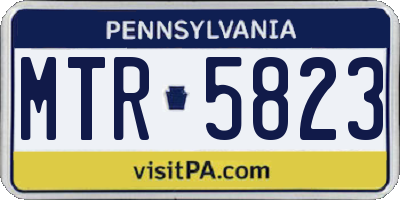 PA license plate MTR5823