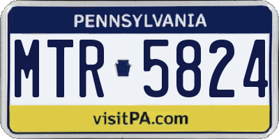 PA license plate MTR5824