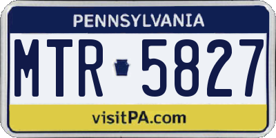 PA license plate MTR5827