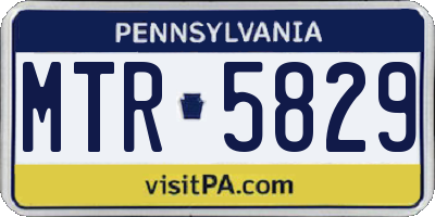 PA license plate MTR5829