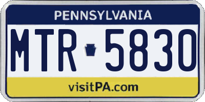 PA license plate MTR5830