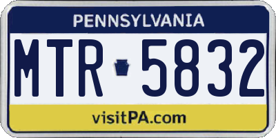 PA license plate MTR5832