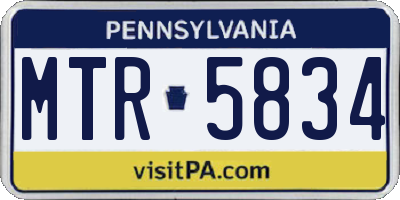 PA license plate MTR5834
