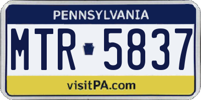 PA license plate MTR5837