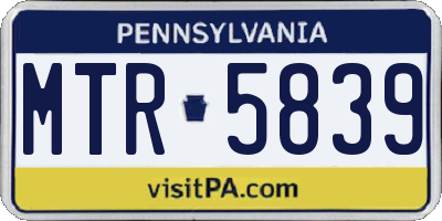 PA license plate MTR5839