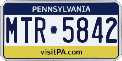 PA license plate MTR5842