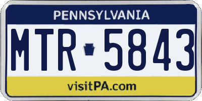 PA license plate MTR5843