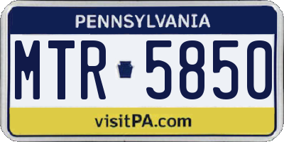 PA license plate MTR5850