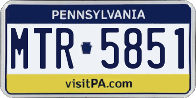 PA license plate MTR5851