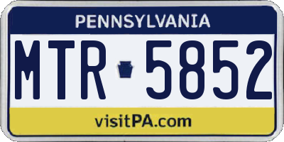 PA license plate MTR5852