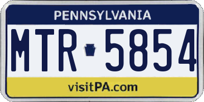 PA license plate MTR5854