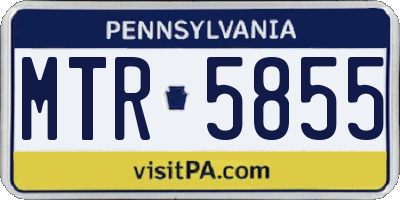 PA license plate MTR5855