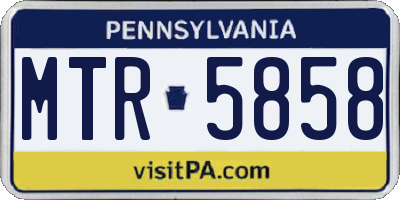 PA license plate MTR5858