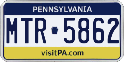 PA license plate MTR5862