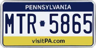 PA license plate MTR5865