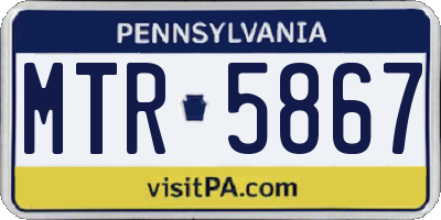 PA license plate MTR5867