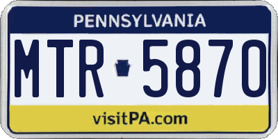 PA license plate MTR5870