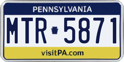 PA license plate MTR5871