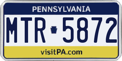 PA license plate MTR5872