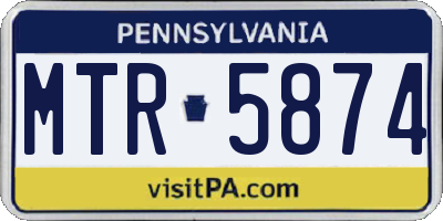 PA license plate MTR5874