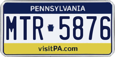 PA license plate MTR5876