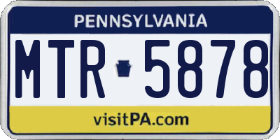 PA license plate MTR5878